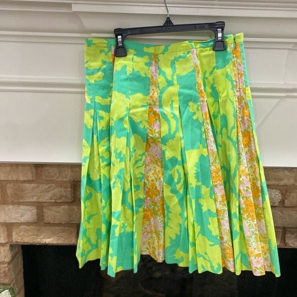 Anthropologie Elevenses Floral Skirt Green Pink 4 - Picture 2 of 5
